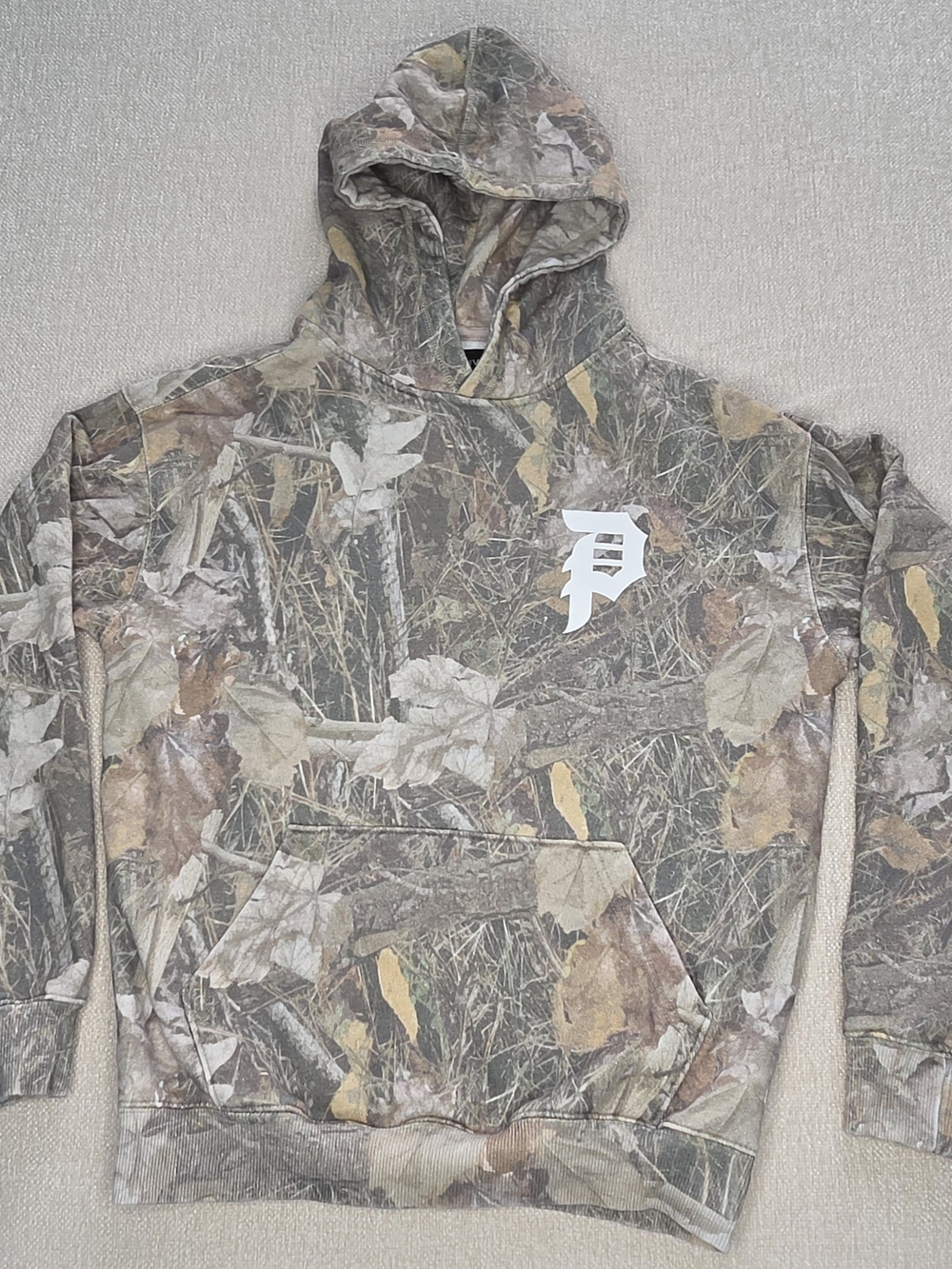 Primitive Men's Camo Crewneck Hoodie with White 'P' Logo